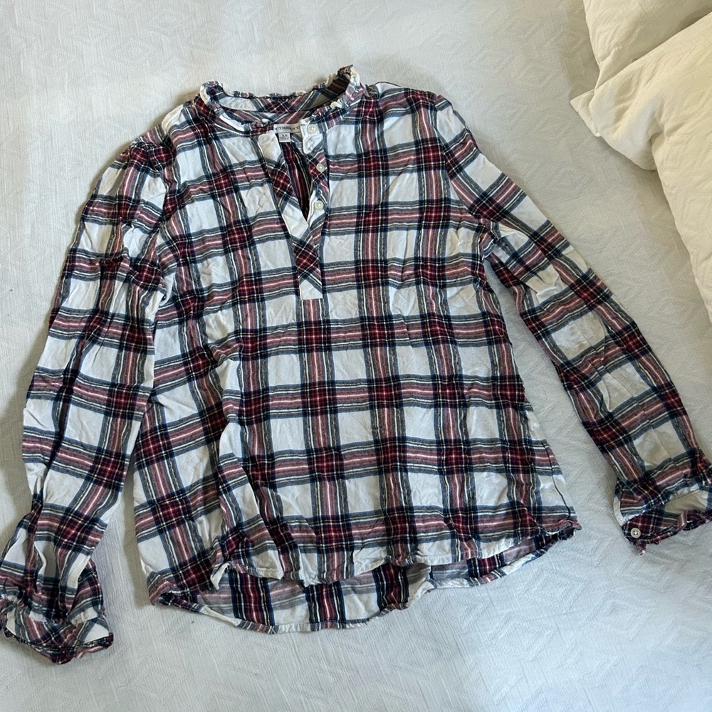 Southern Tide Women's Long Sleeve Plaid Top - Red, Blue, White